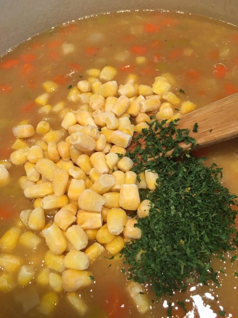 corn and parsley soup