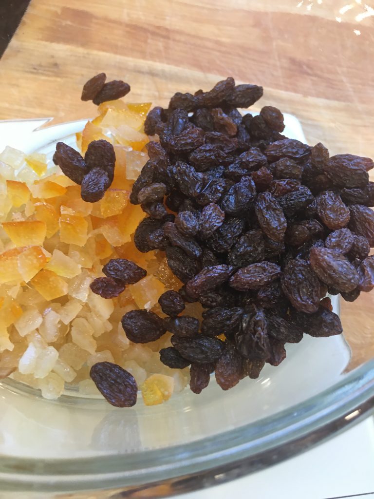 peel and raisins