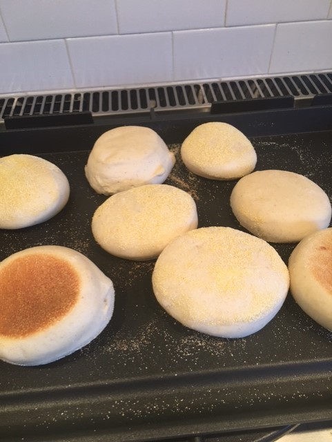 rolled out english muffins