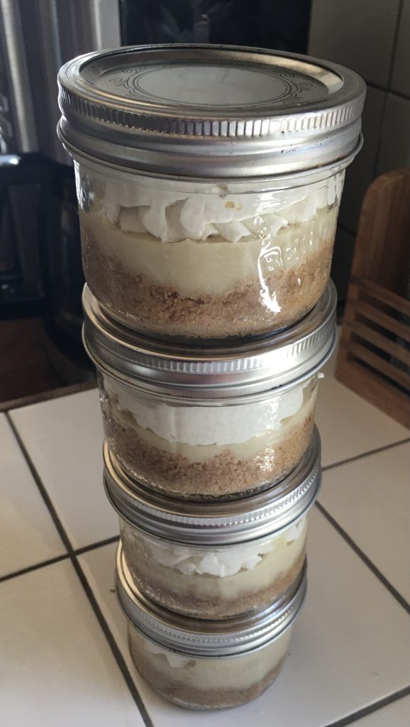 individual coconut cream pie puddings in a jar