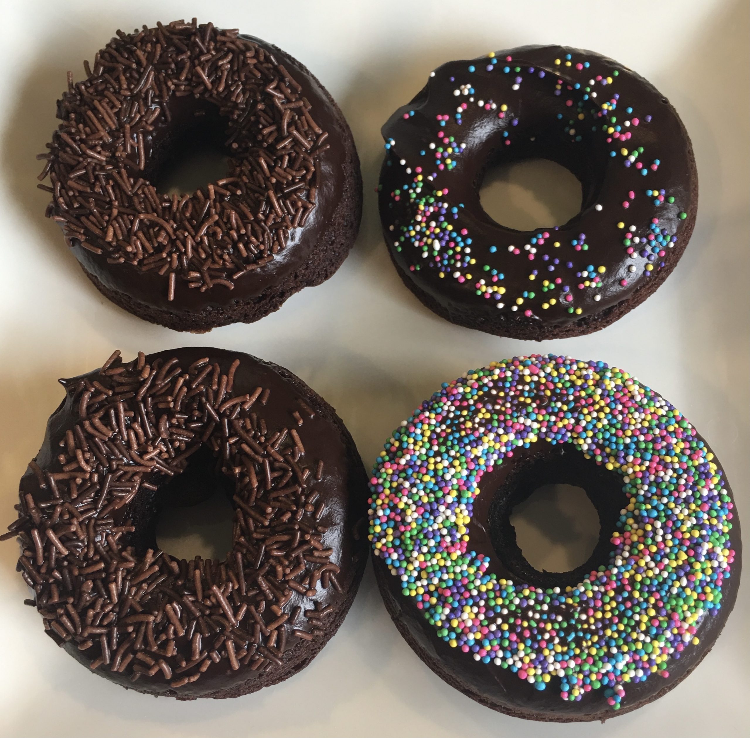 baked chocolate doughnuts